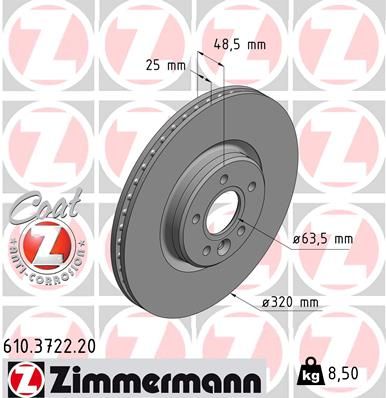 ZIMMERMANN Тормозной диск 610.3722.20